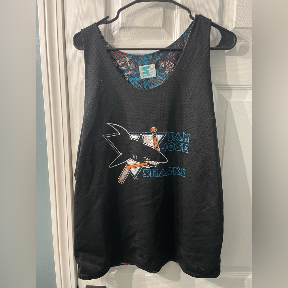 Vintage Starter NHL San Jose Sharks reversible mesh tank top